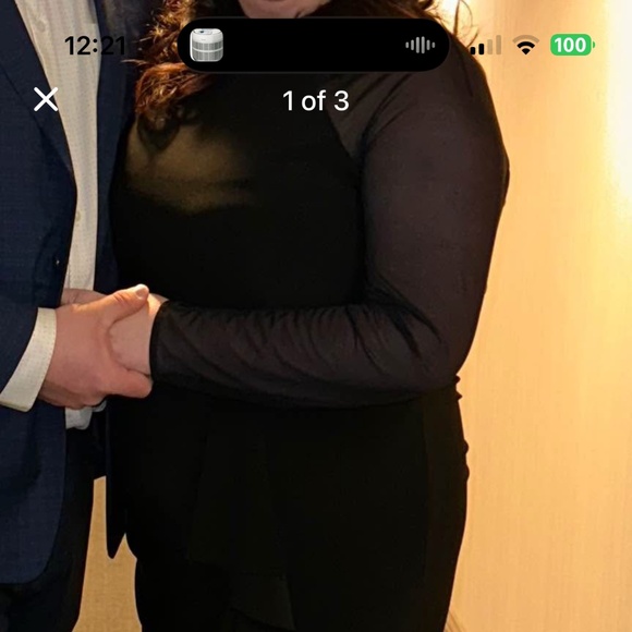 Black floor length sheer sleeves - Picture 2 of 2